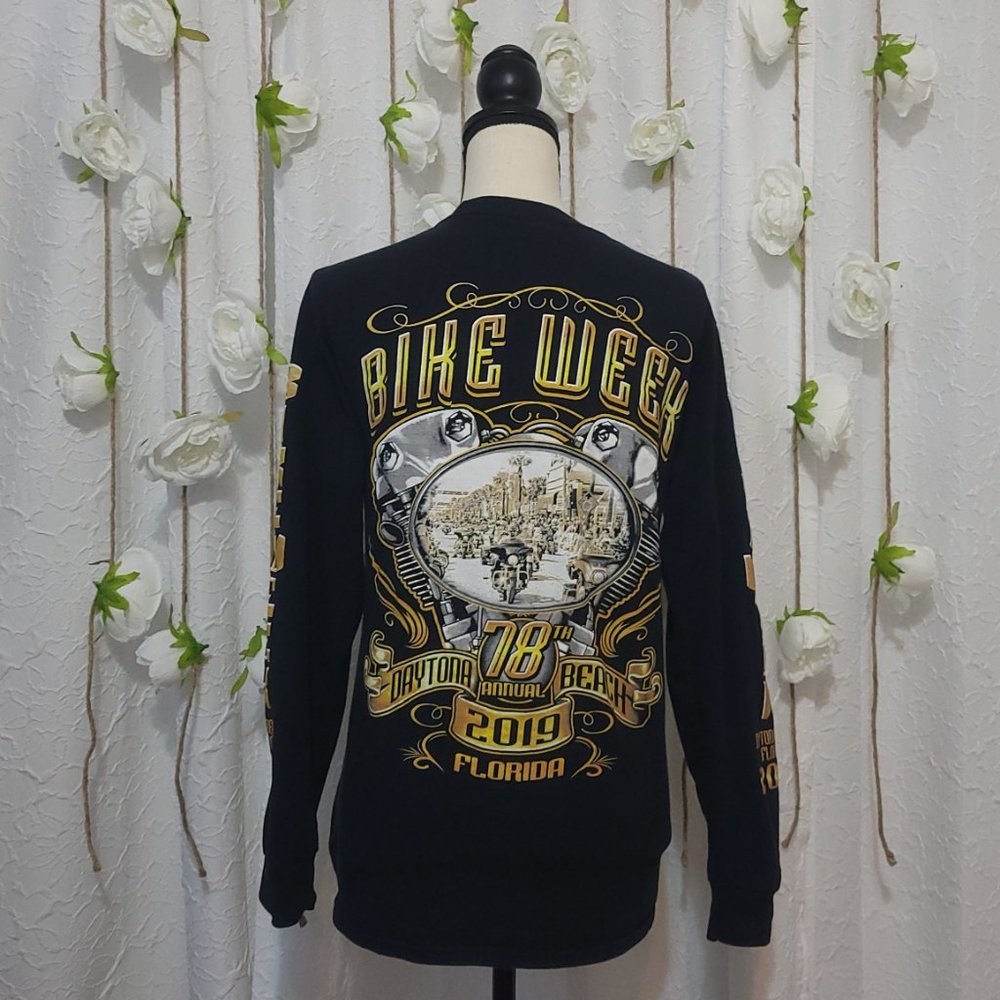 Gildan Daytona Bike Week 2019 Long Sleeve Tee Size Small
